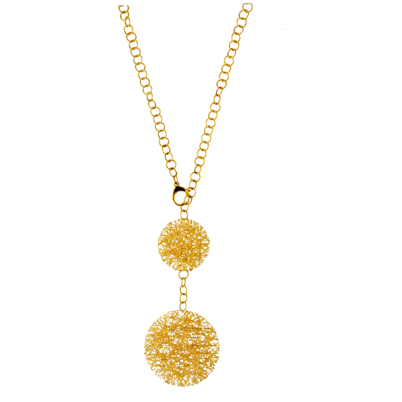 Yellow gold necklace with double circle