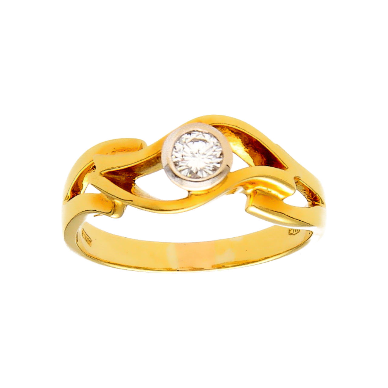 Yellow gold ring with 0.25 ct diamond