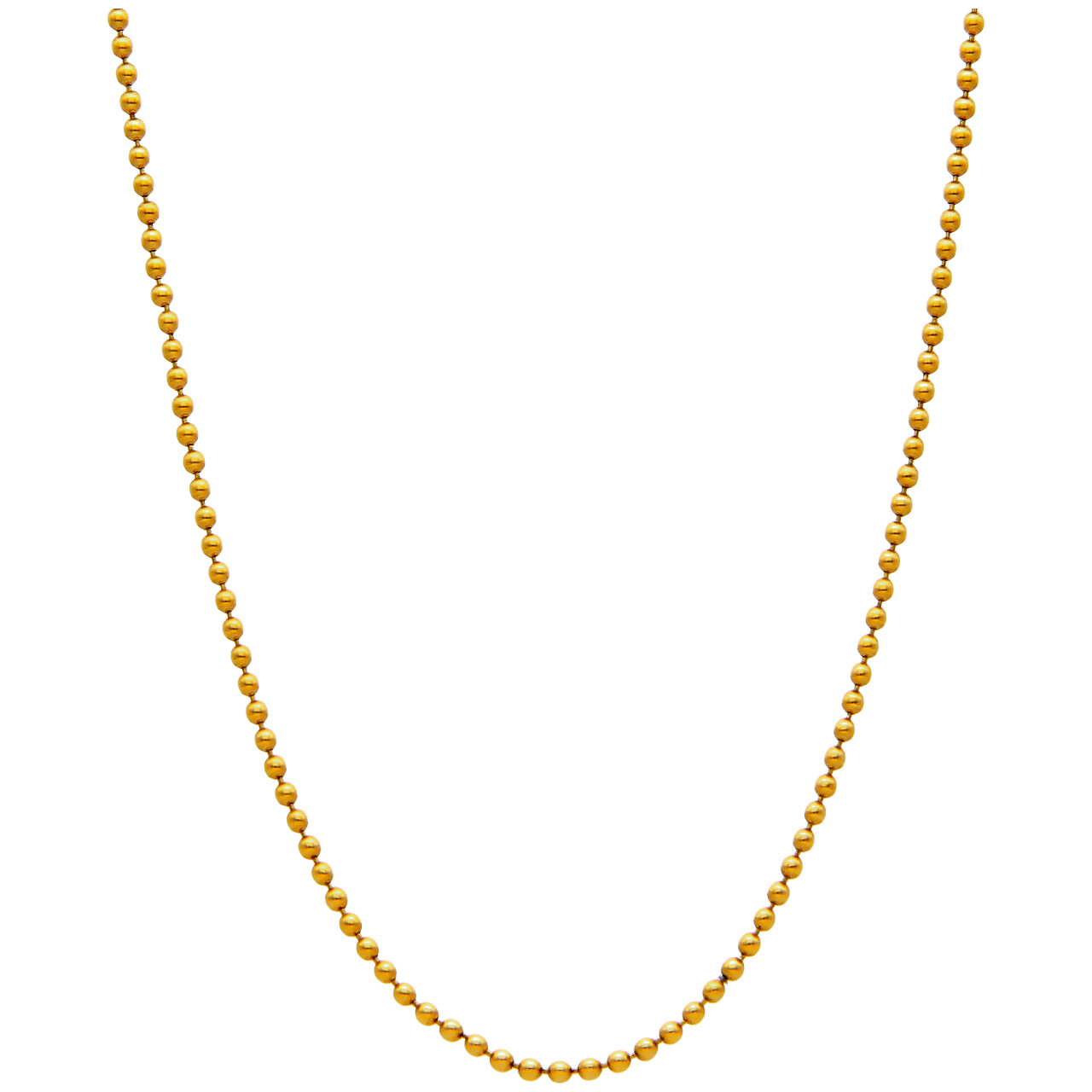 Necklace with spheres yellow gold