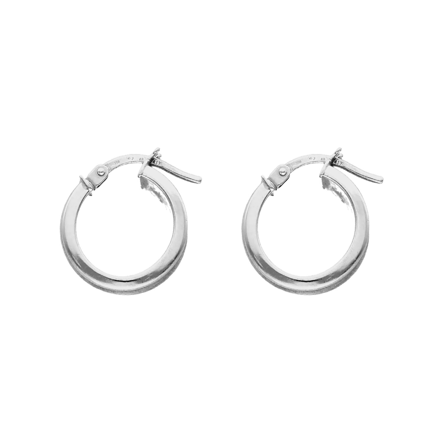 White gold circle earrings