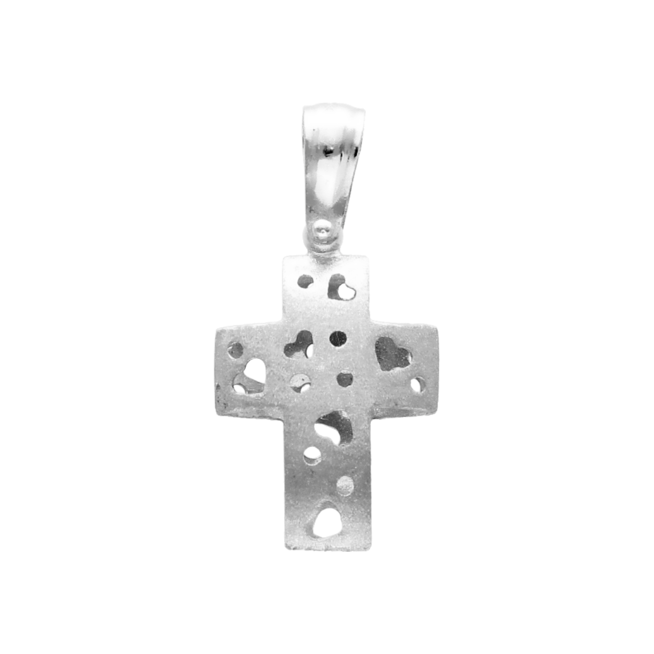 Cross with hearts white gold