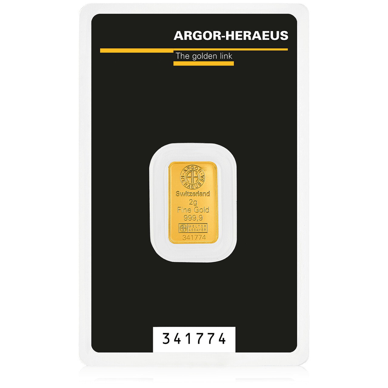 Gold bar 2 gr. ARGOR KINEBAR® LBMA