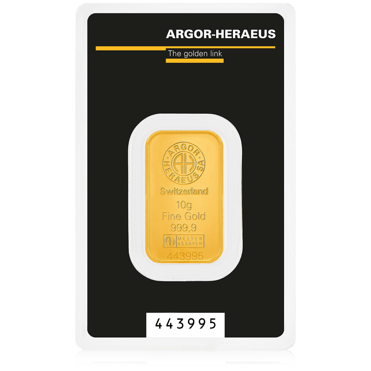 Gold bar 10 gr. ARGOR KINEBAR® LBMA