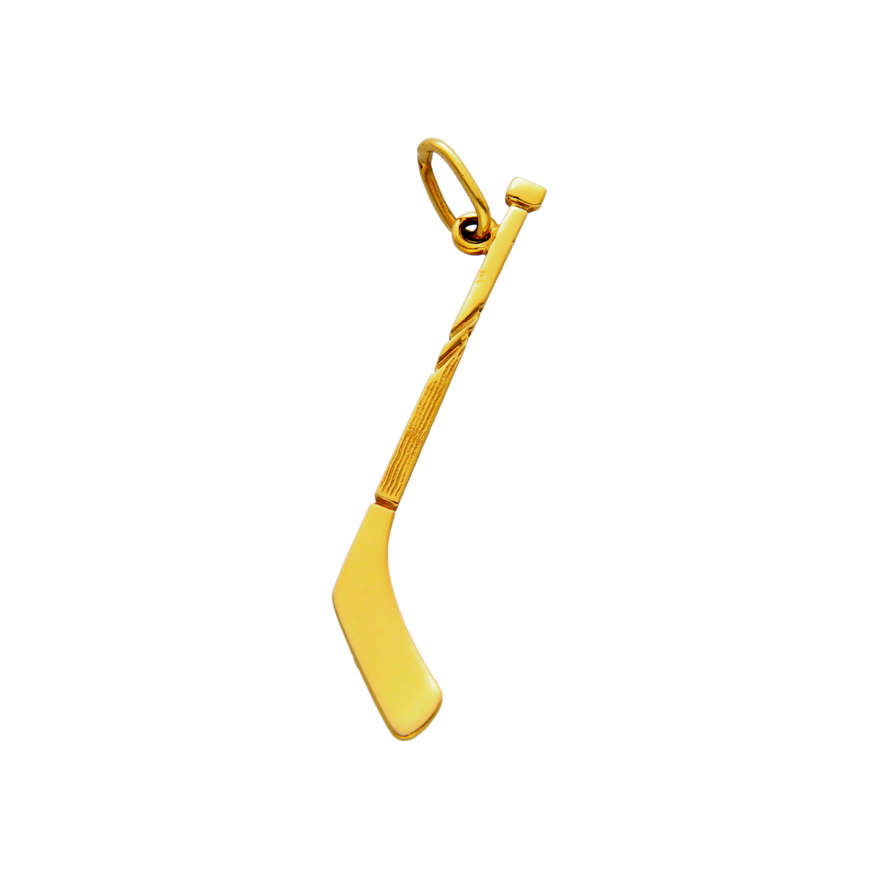 Yellow gold hockey stick pendant