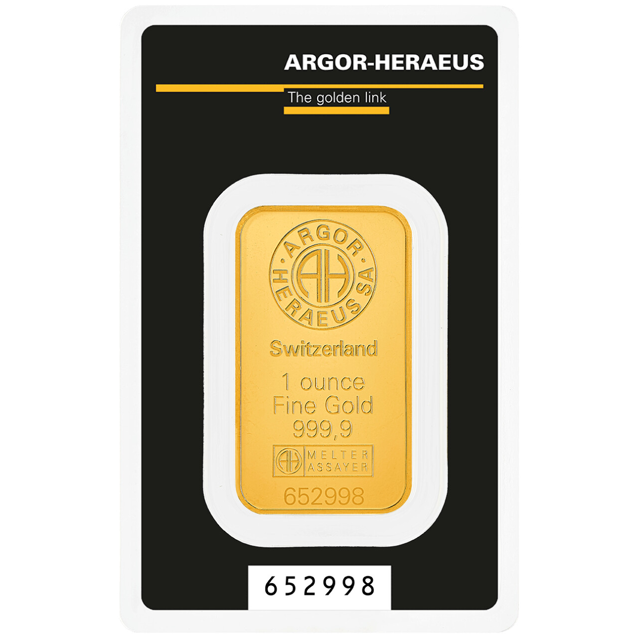 Gold bar 1 Ounce ARGOR LBMA