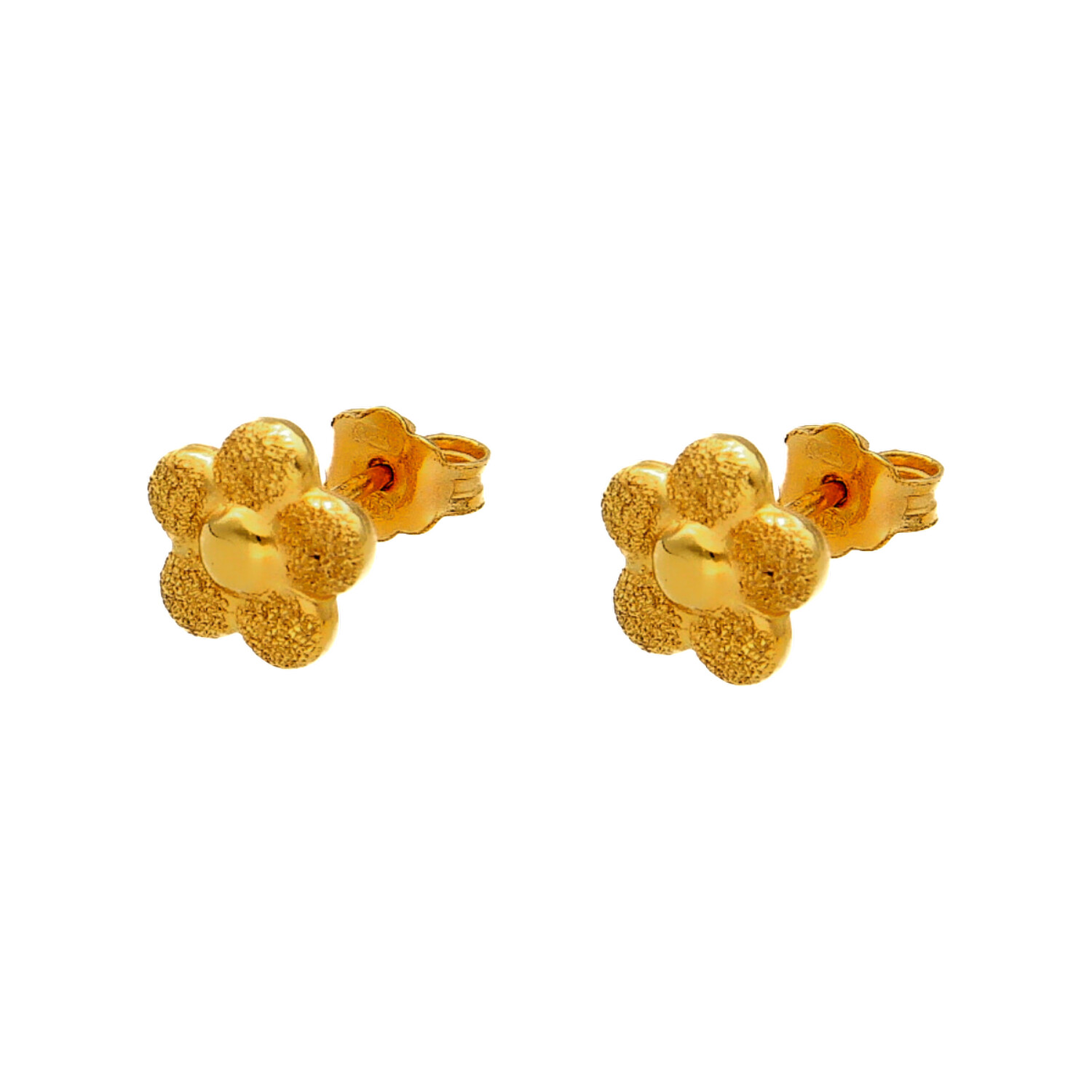 Blumen Ohrringe aus Gelbgold