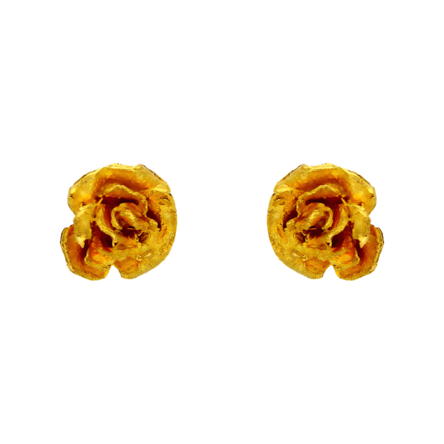 Rosa Ohrringe aus Gelbgold