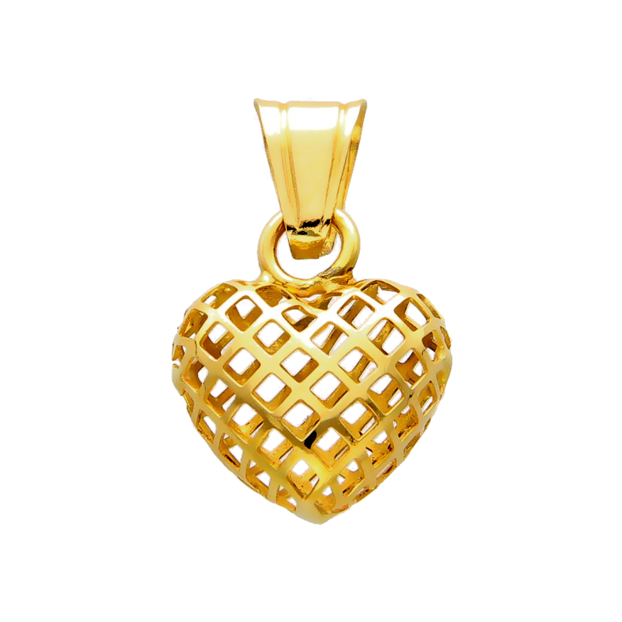 Heart yellow gold pendant