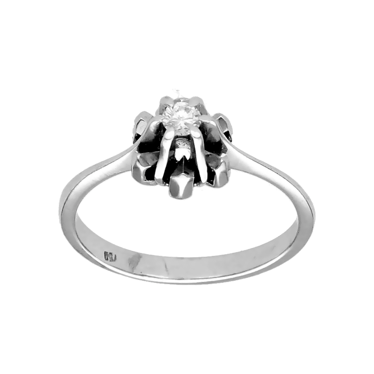 White gold ring with diamond 0.10 ct.