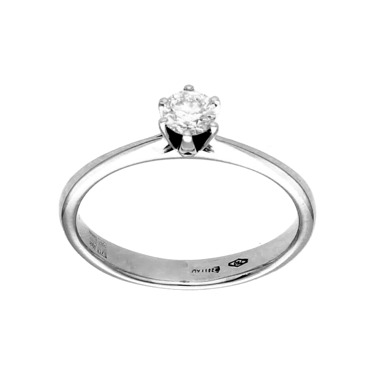 Solitary ring white gold with diamonds 0.18 ct.