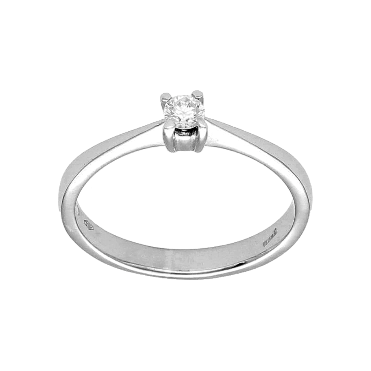 Solitary ring white gold with diamonds 0.10 ct.