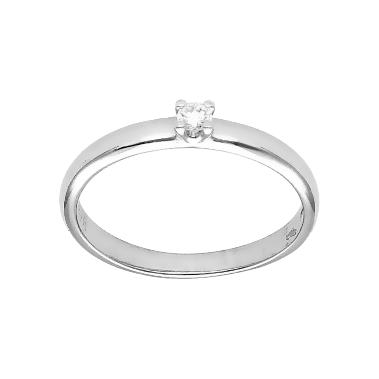 Solitary ring white gold with diamonds 0.05 ct.
