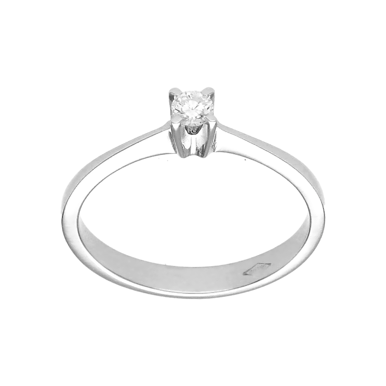 White gold solitary ring with 0.10. ct diamond