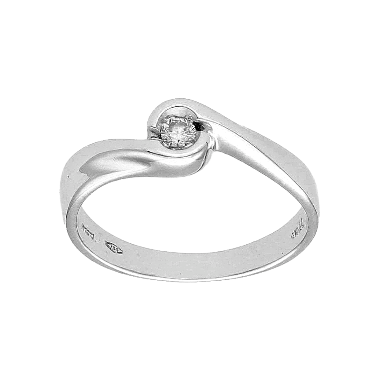 Solitär Ring aus Weißgold mit Diamant 0,07 ct.