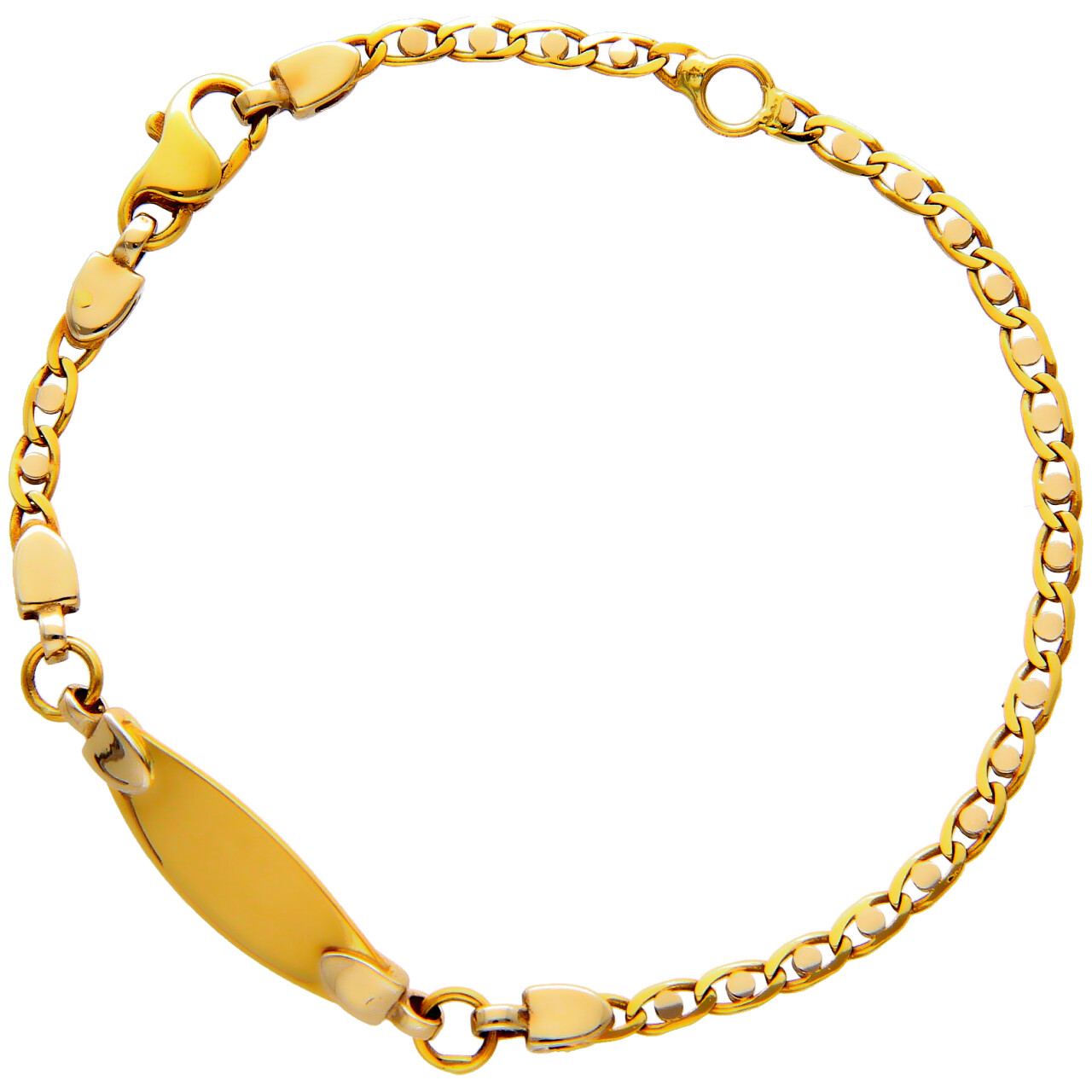 Yellow gold bracelet with nameplate