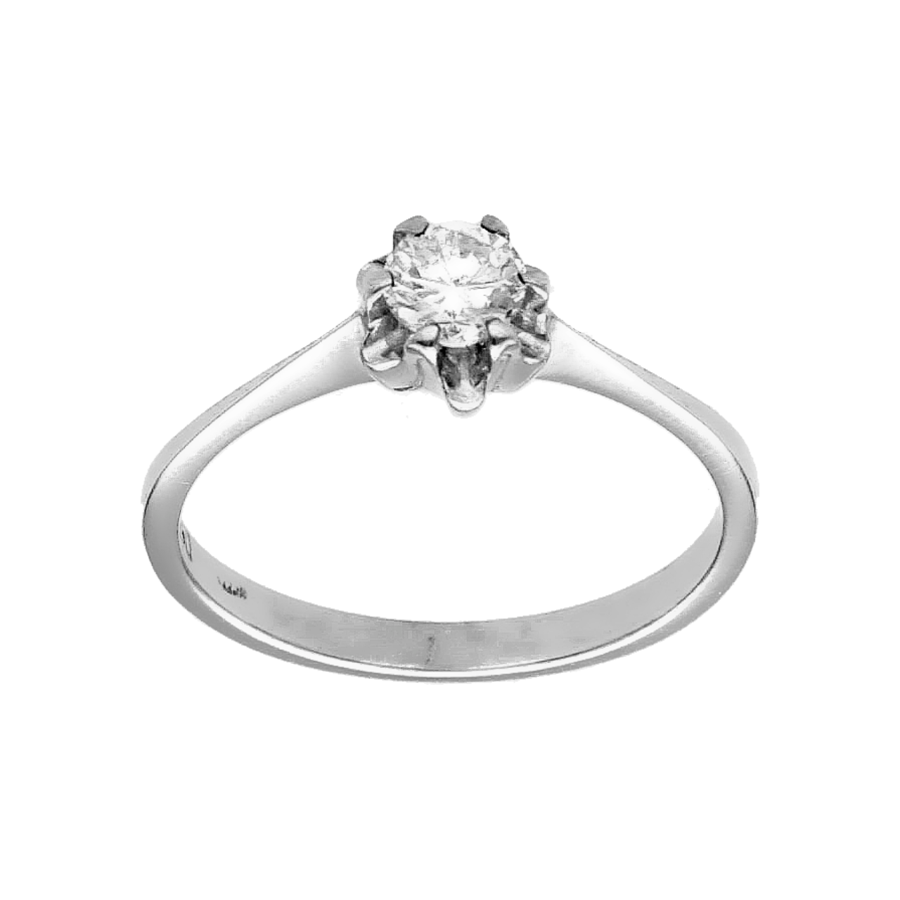 White gold ring with diamond 0.40 ct.