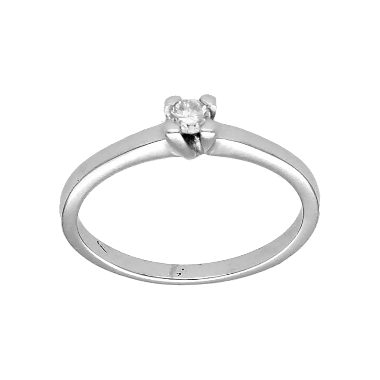 White gold ring with diamond 0.07 ct.