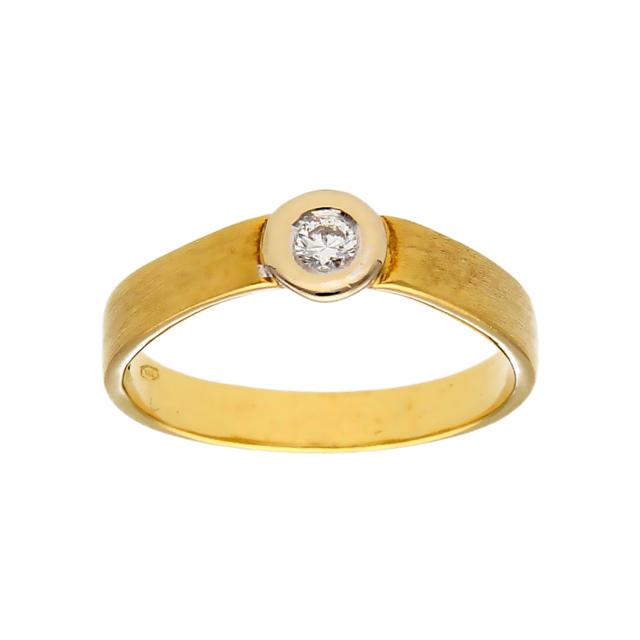 Solitaire ring yellow gold with diamond 0.10 ct
