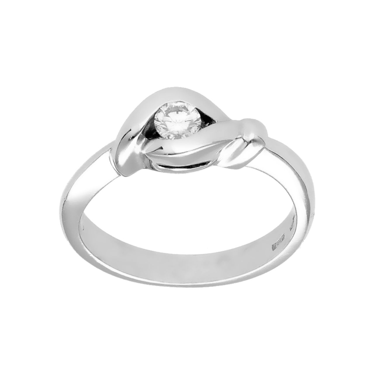 White gold ring with 0.18 ct diamond.