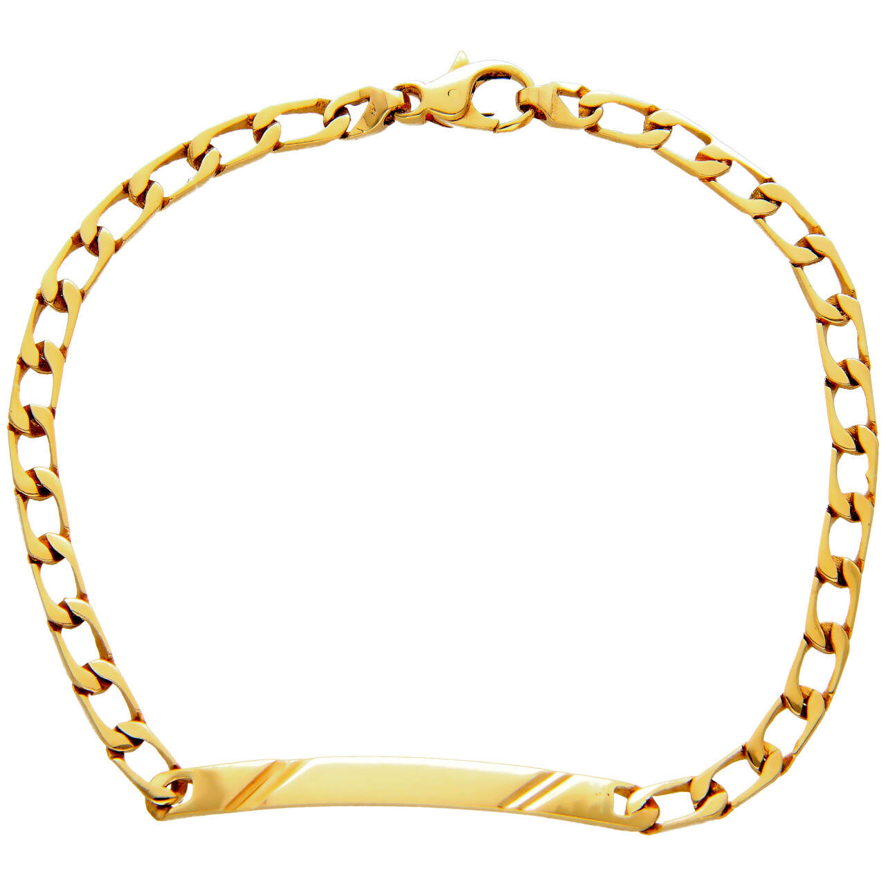 Yellow gold bracelet with nameplate