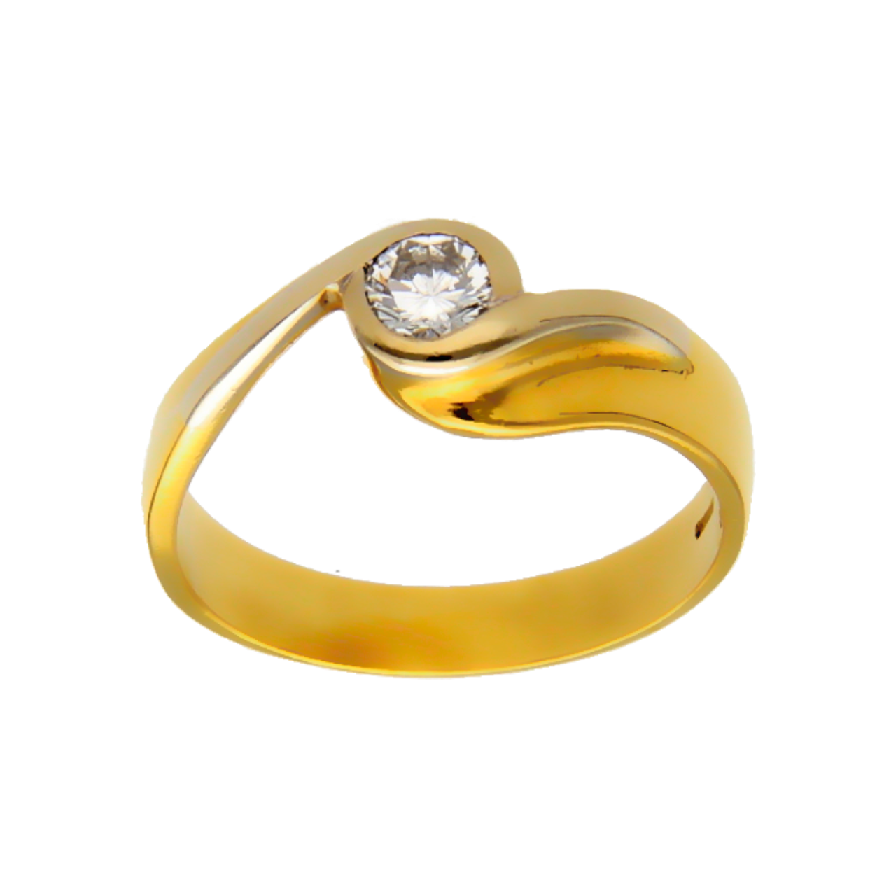 Gelb und Weißgold Ring mit Diamant 0,25 ct.