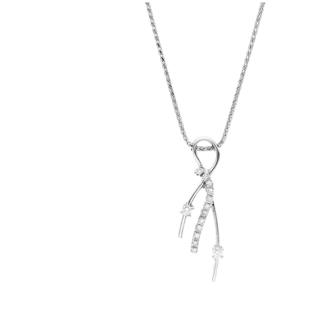 White gold necklace with diamonds 0.20 ct. VVS1/F-G