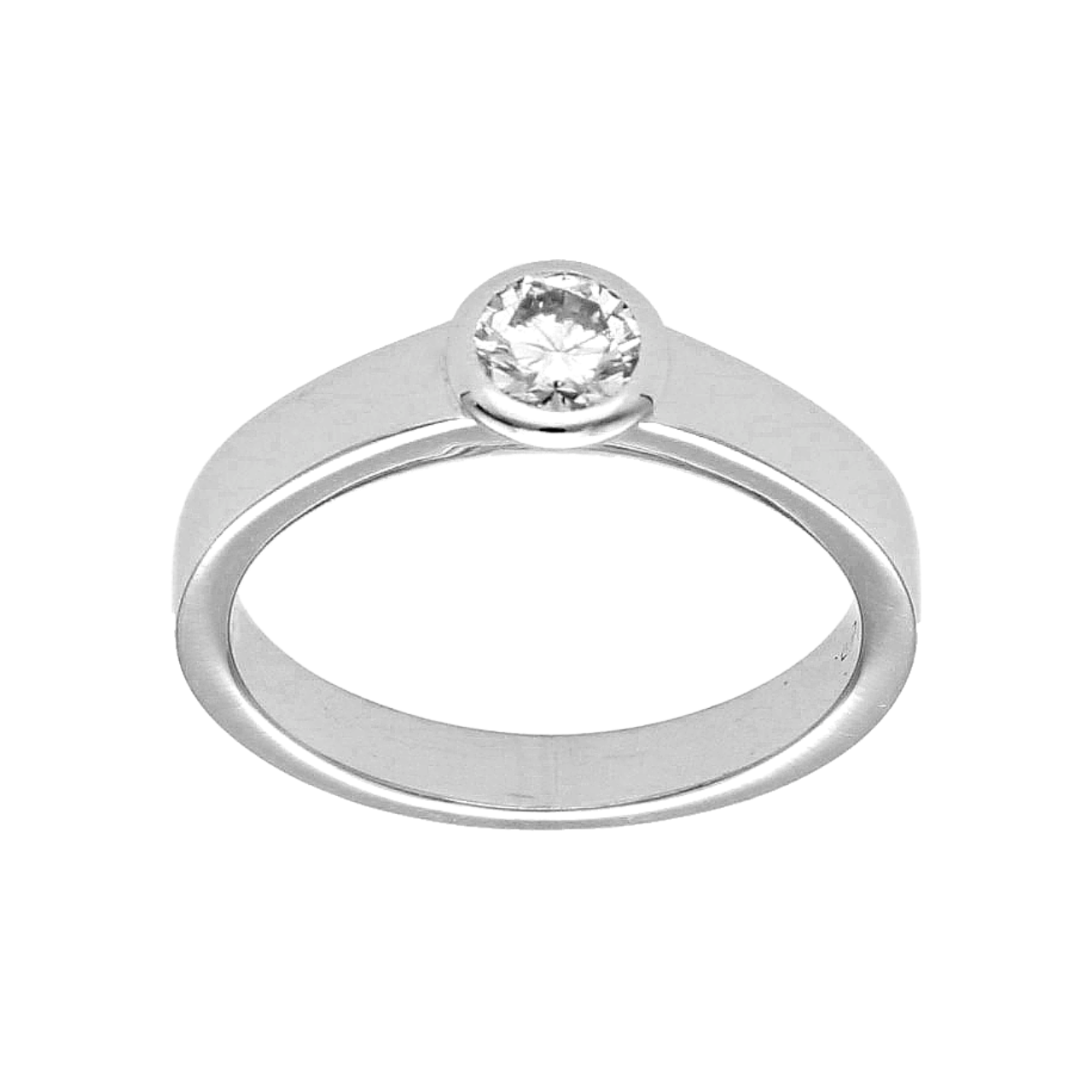 Weißgold Solitär Ring mit Diamant 0,20 ct. VS1 / F