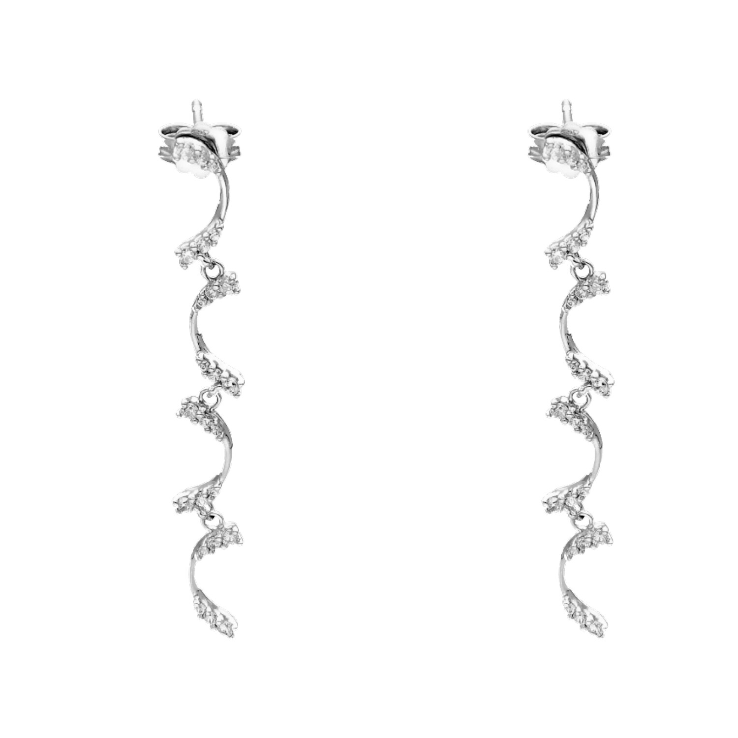 White Gold Earrings with Zircons