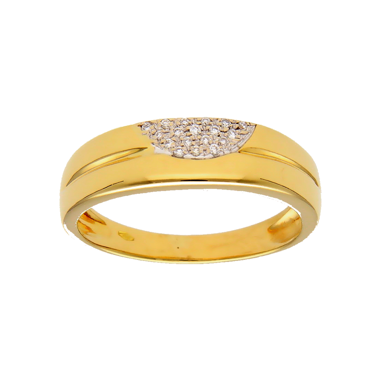 Gelbgold Ring mit Diamanten