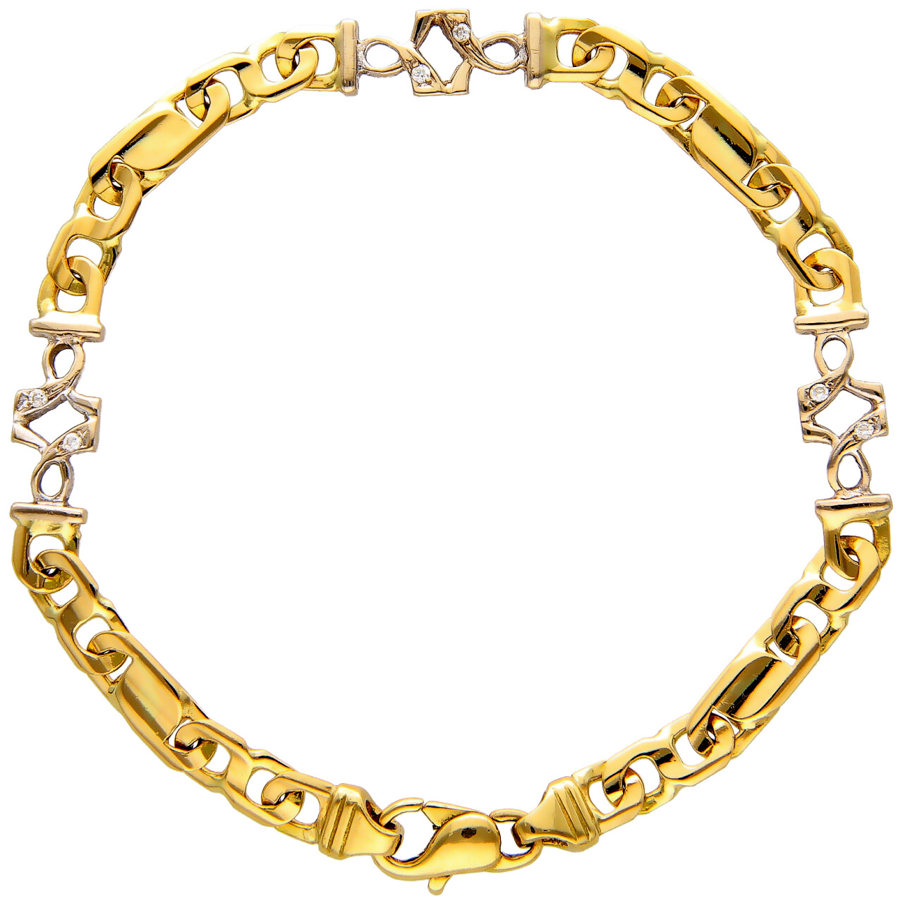 Yellow and White Gold Bracelet with Diamonds