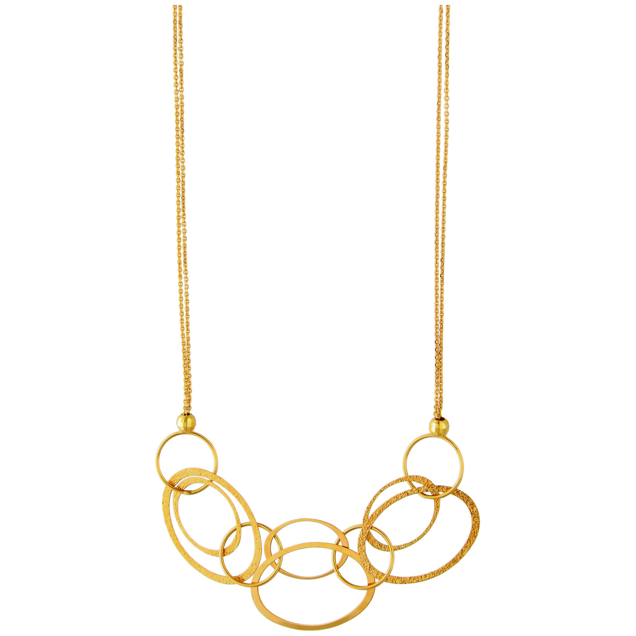 Fantasie-Gelbgold Halskette mit Kreisen
