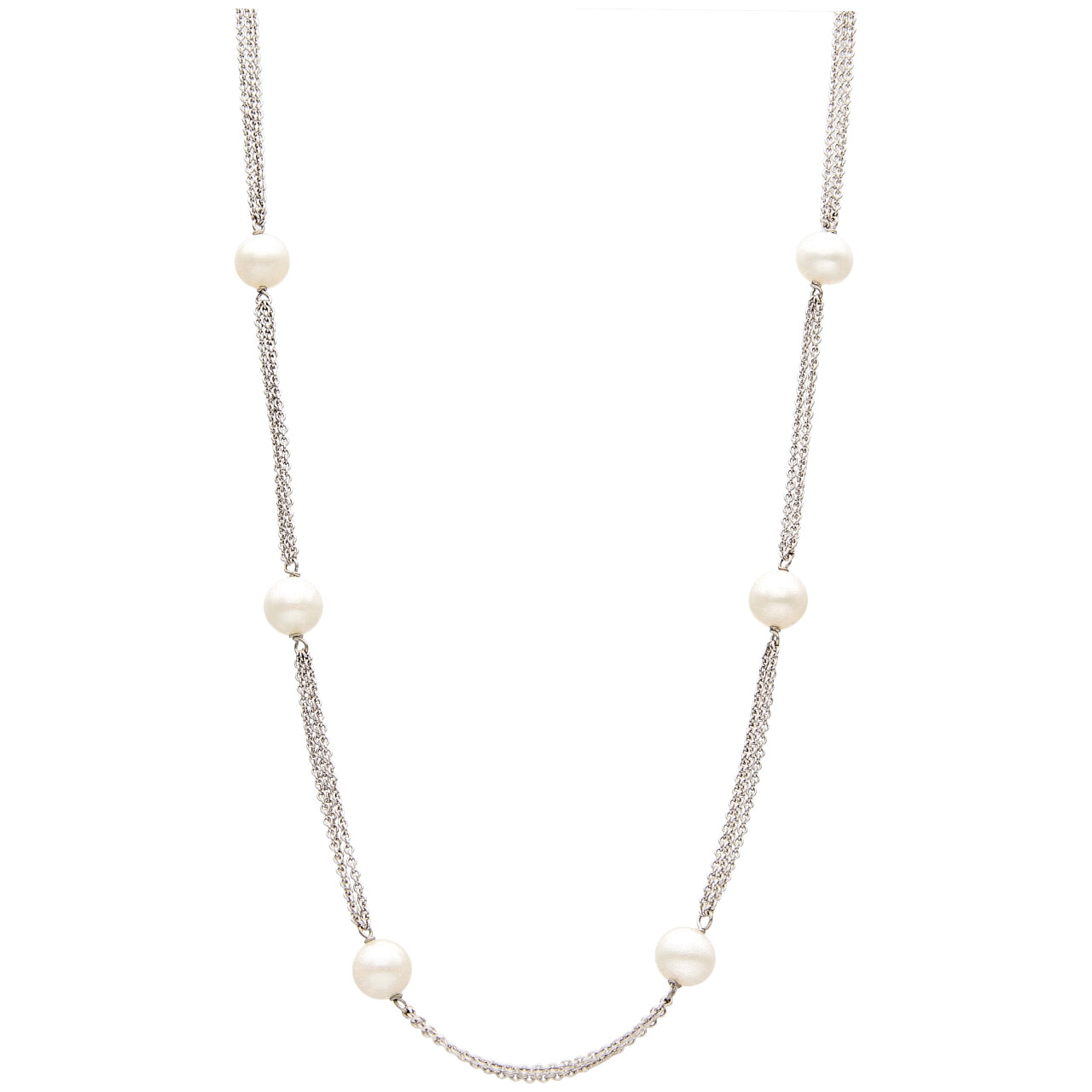 Collana Gourmette In Oro Bianco 10 Carati, Larghezza 1.5 Mm, Lunghezze 40/45/50 Cm, Con Moschettone, In Scatola Regalo