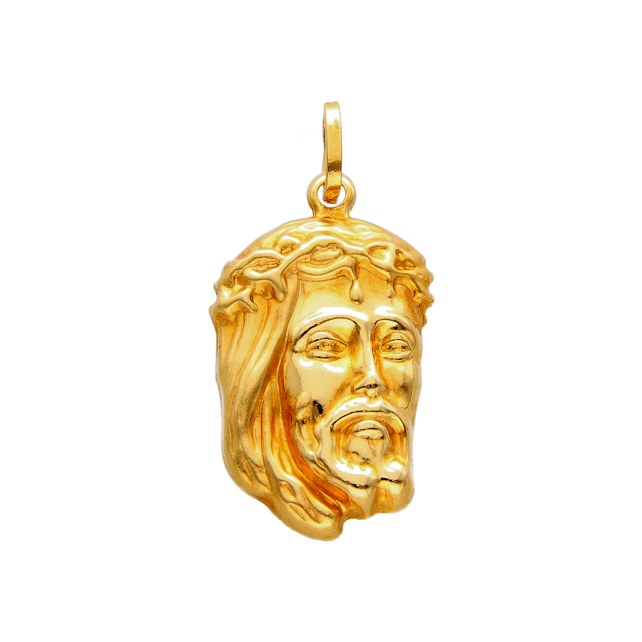 Rostro de Cristo de oro amarillo