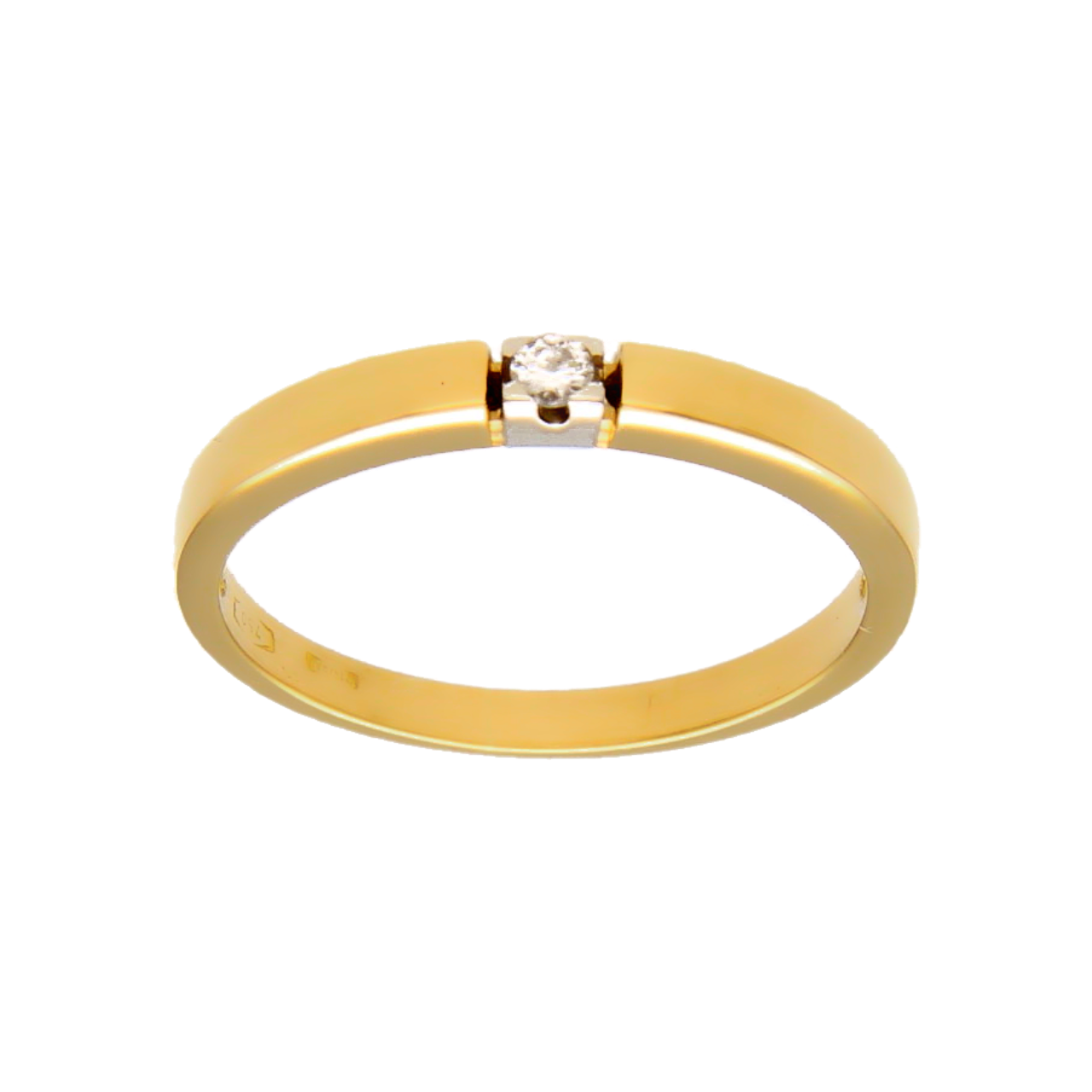 Gelbgold Ring mit Diamant