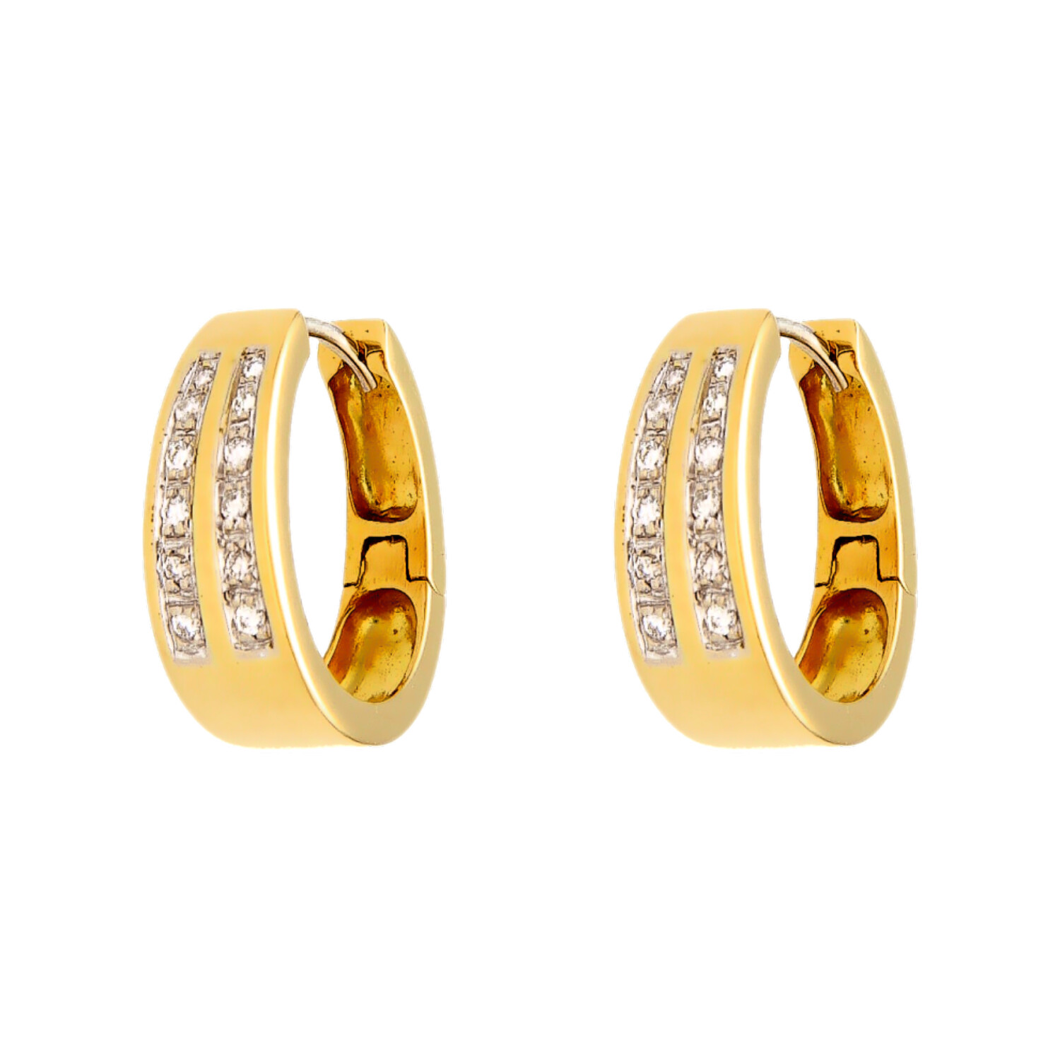 Yellow gold earrings with 0.48 ct. diamonds F/VVSI