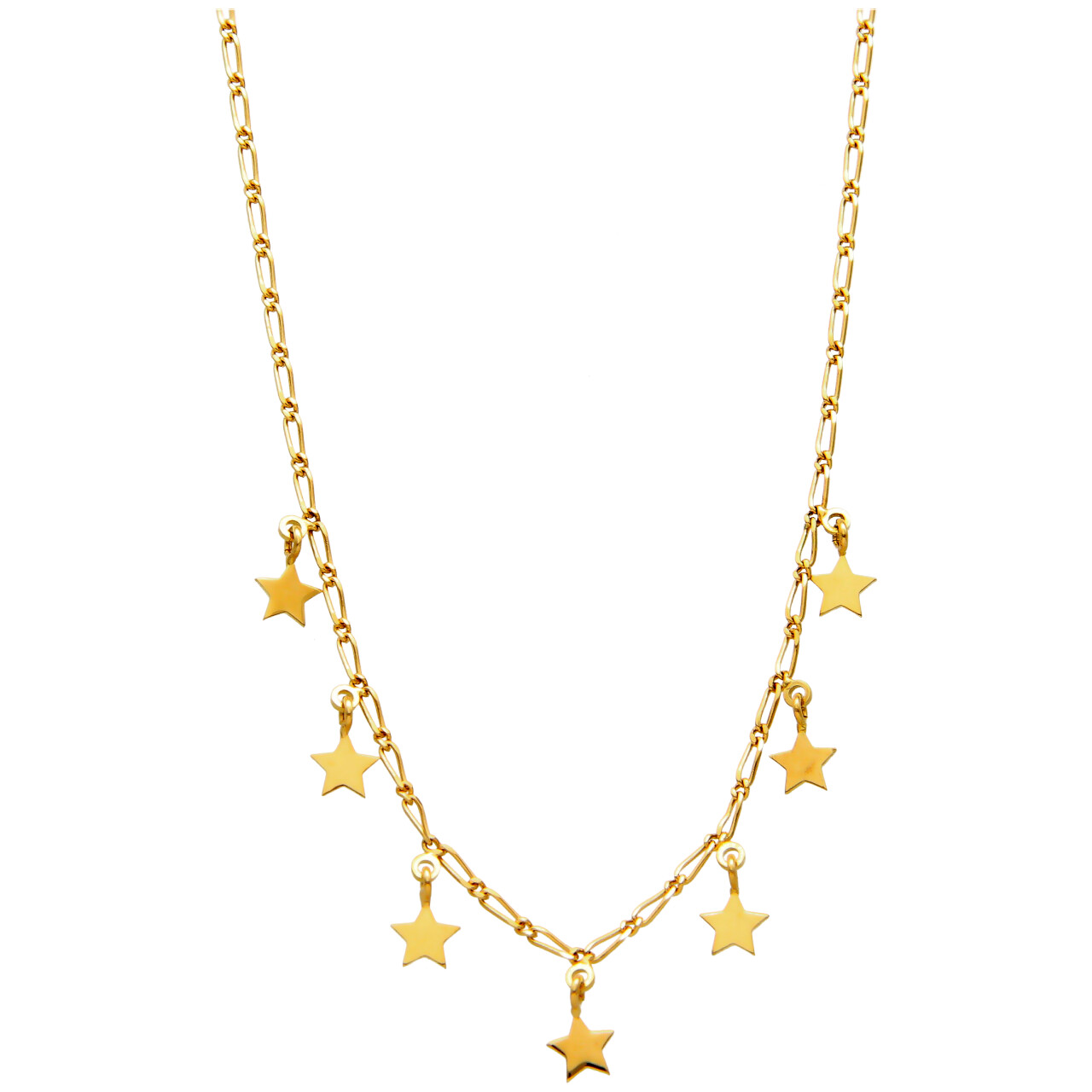Halskette mit Sternchen aus Gelbgold