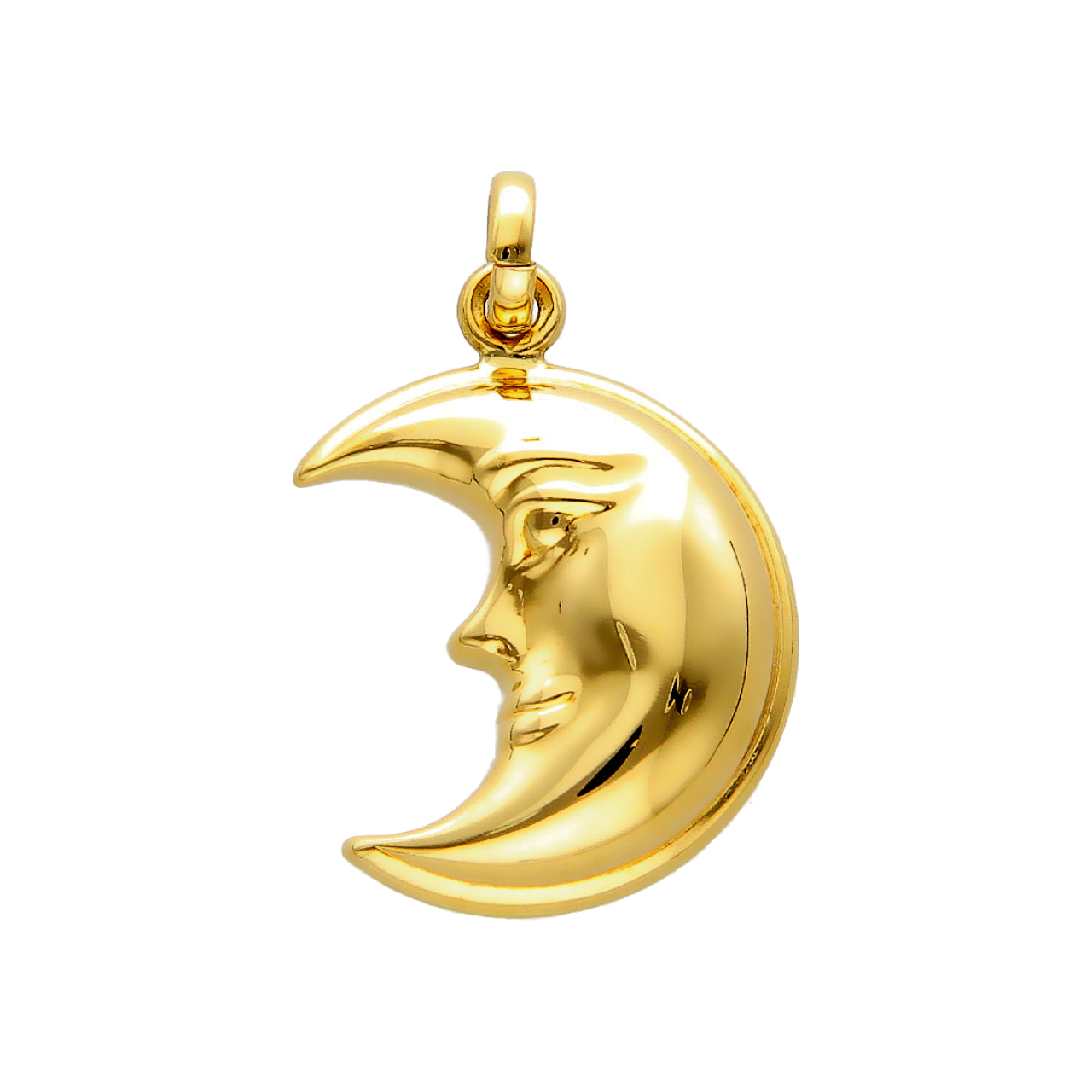Yellow gold moon pendant