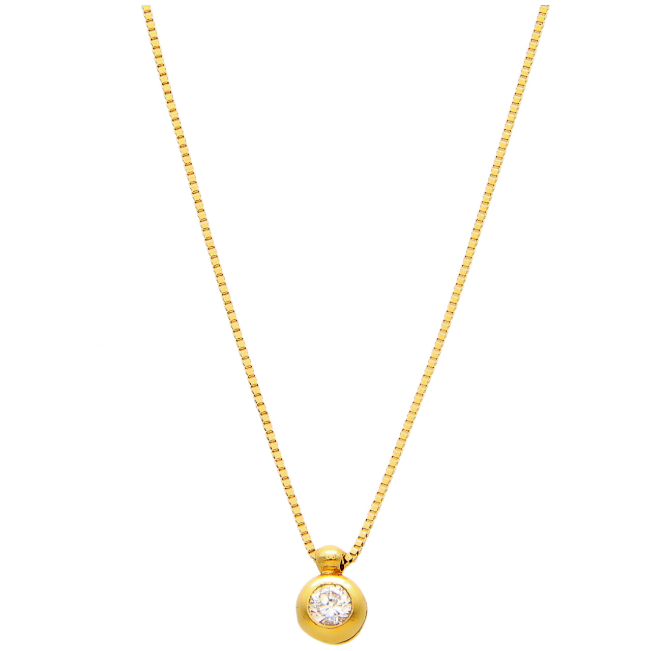 Yellow Gold Solitaire Pendant Necklace