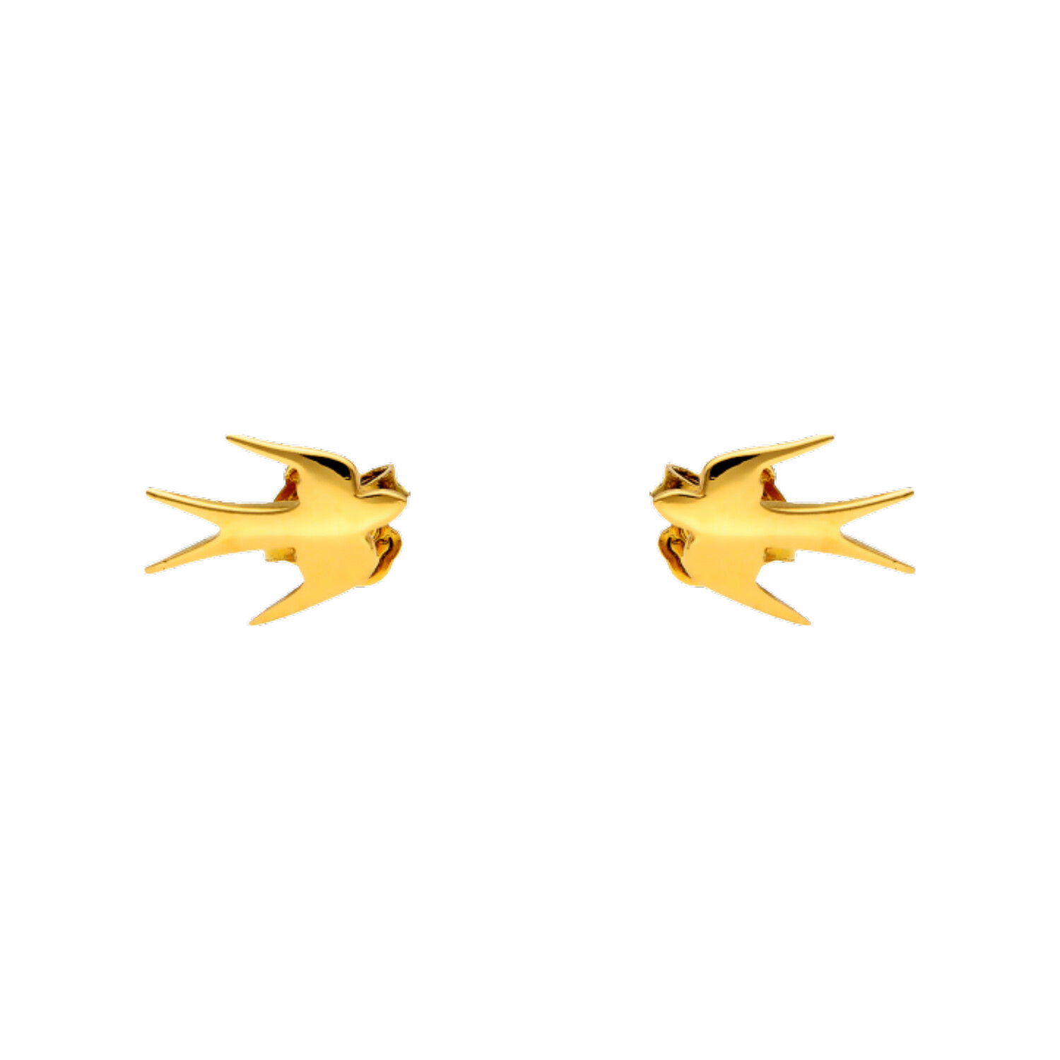 DoDo Swallows Yellow Gold Earrings
