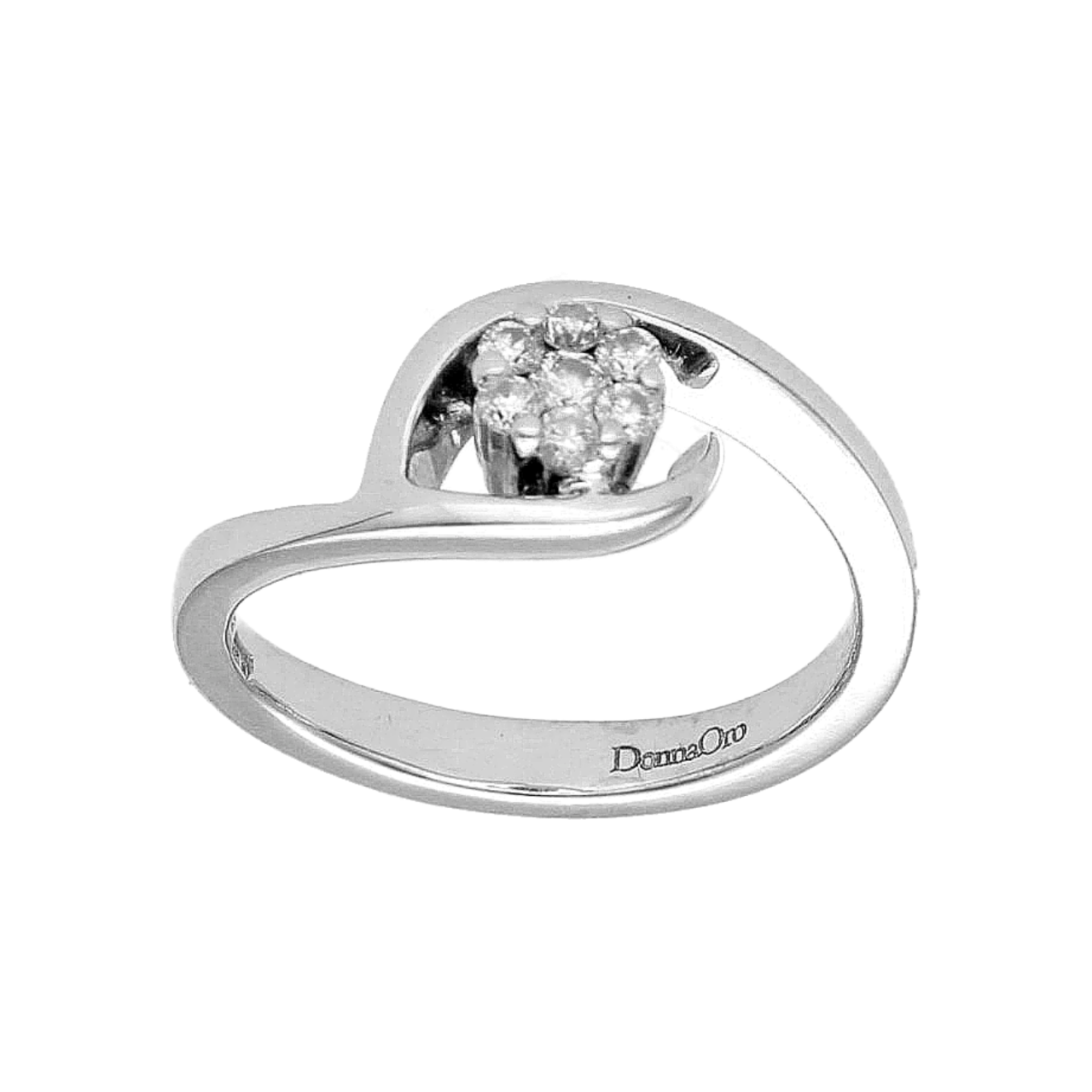 White gold solitaire ring with 0.20 ct. diamond flower G/VVS2