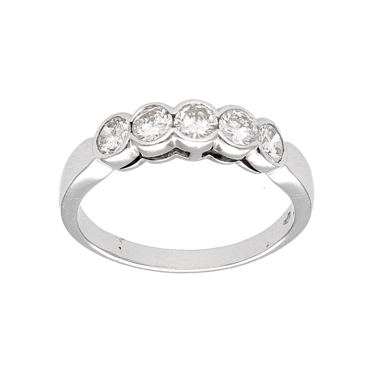 Weißgold Riviere Ring mit 0.85 ct. Diamanten J/VSI