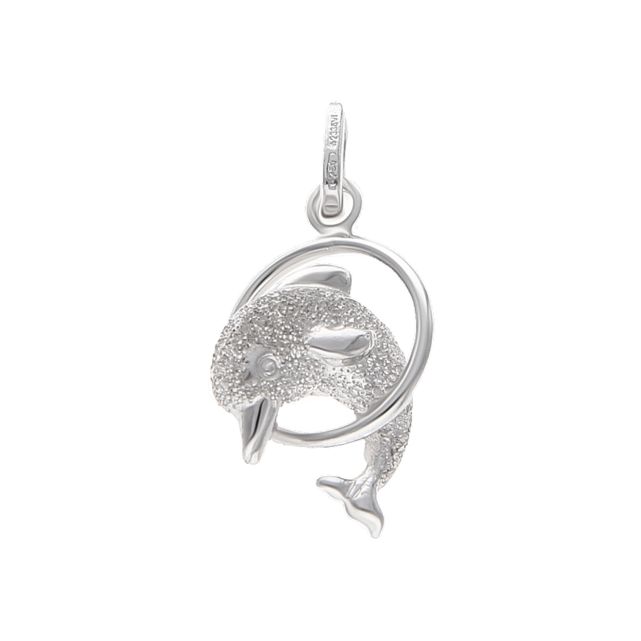Colgante delfín oro blanco