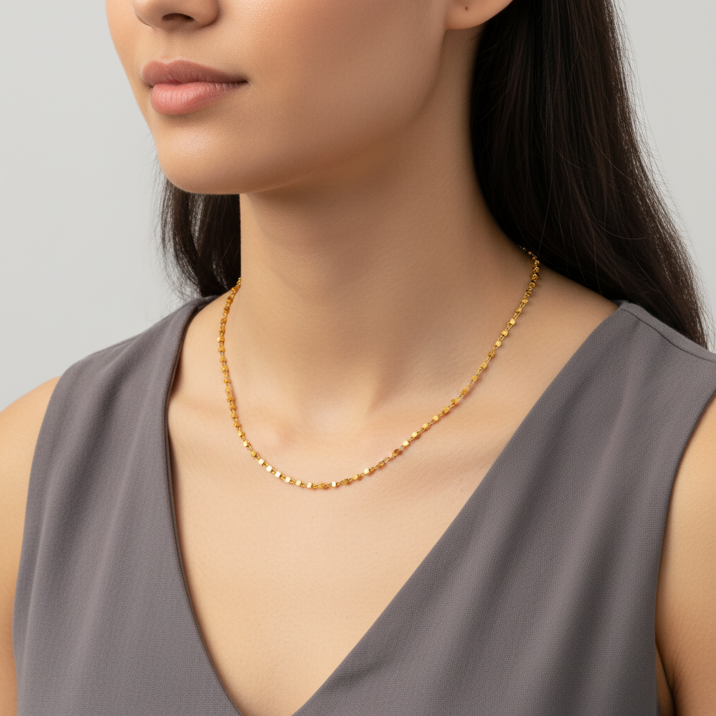 Collana oro giallo con maglia lavorata_5