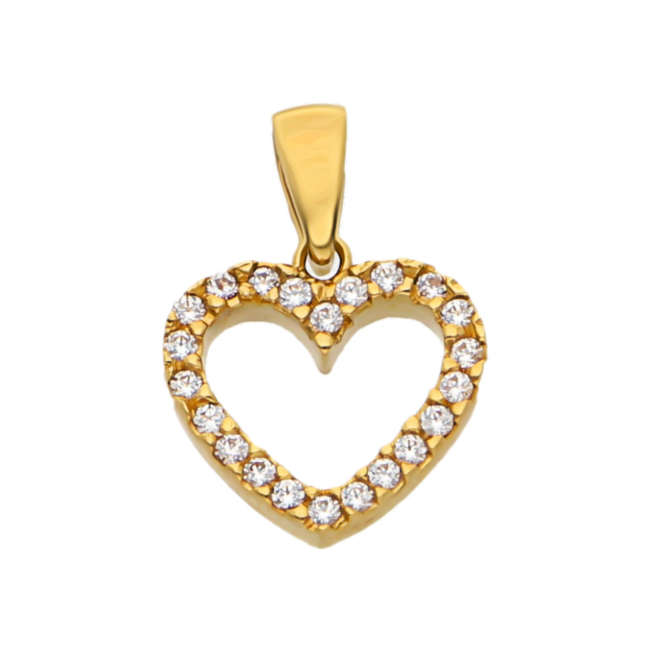 Ciondolo cuore in oro giallo con zirconi_1