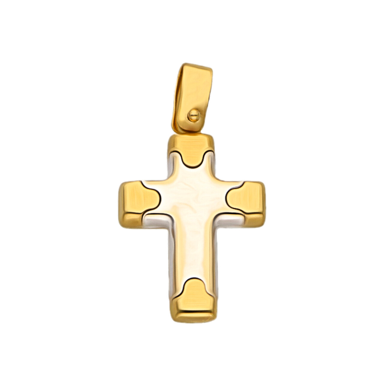 Ciondolo croce due ori