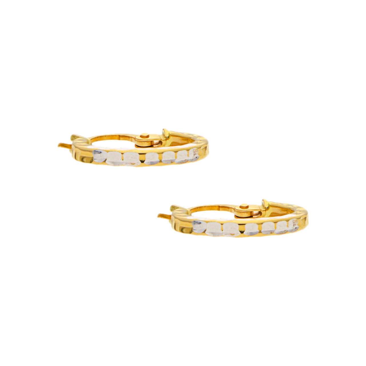 Orecchini cerchietto in oro giallo e bianco_4