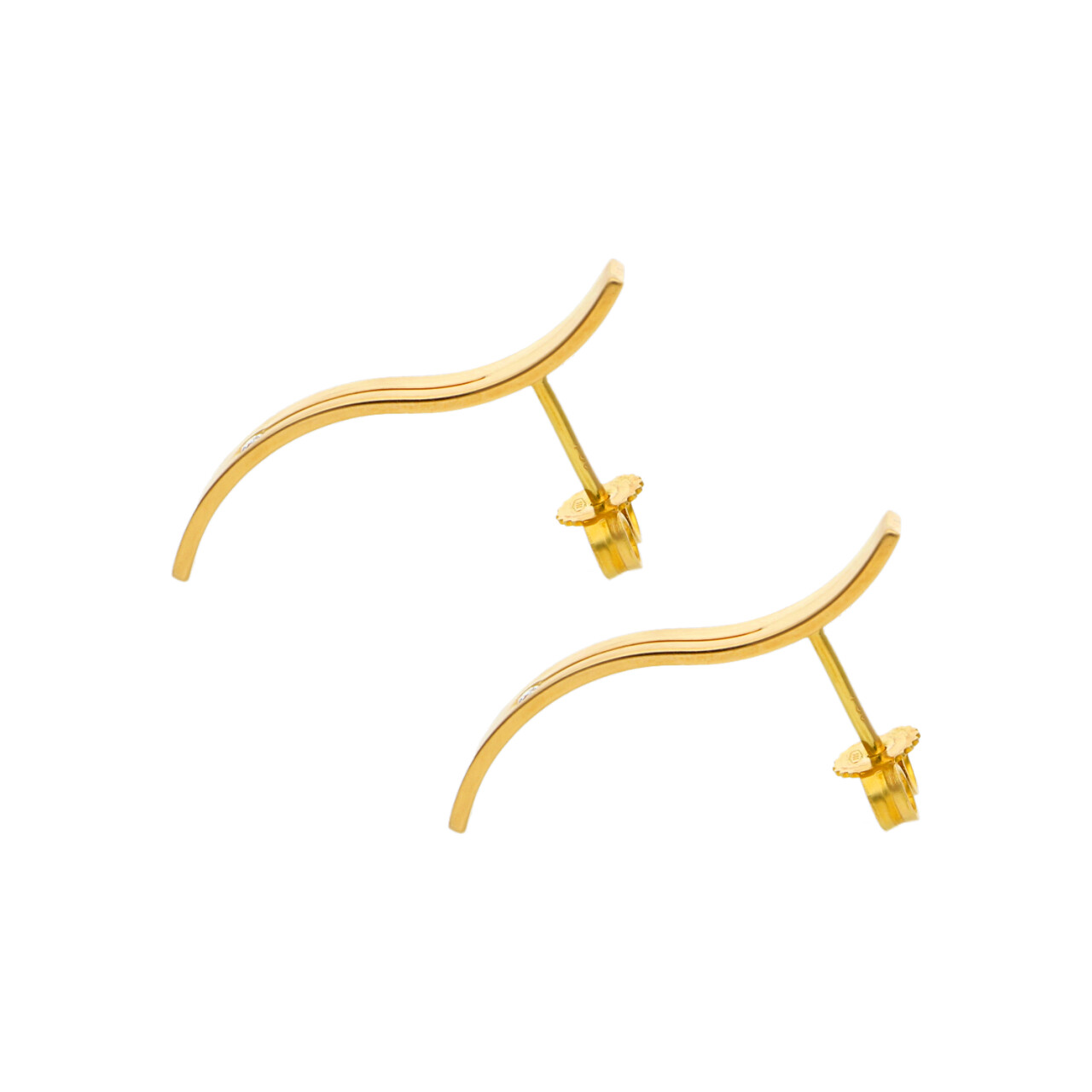 Orecchini in oro giallo satinato con diamanti_3