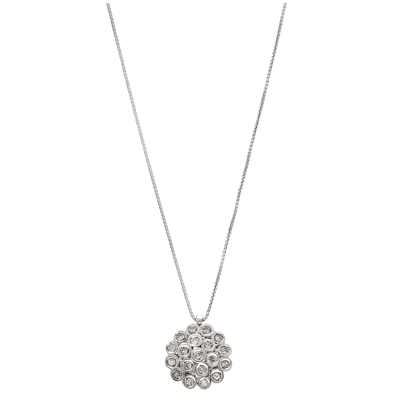 Collana oro bianco con ciondolo fiore di diamanti_1