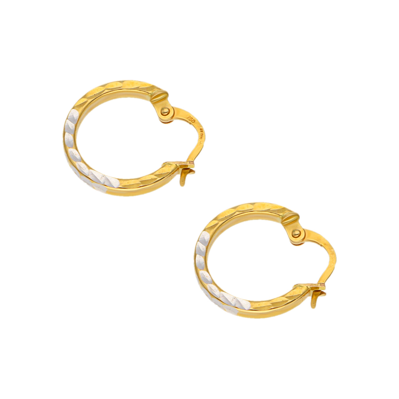 Orecchini cerchietto in oro giallo e bianco_2