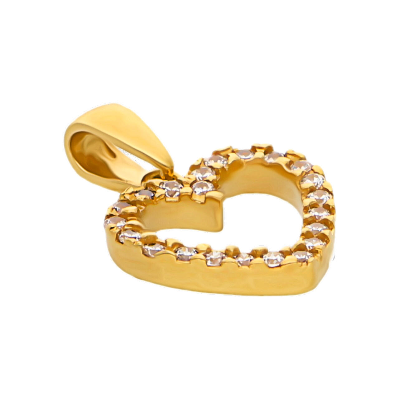 Ciondolo cuore in oro giallo con zirconi_2